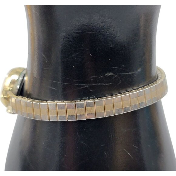 Carvelle by Bulova Ladies Wind Watch Vintage 6.5" Two Tone Band P0 1980 Swiss - Picture 11 of 14